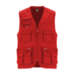 Gilet de travail multi-poches 200 g/m² Roly Venera couleur rouge deuxième vue