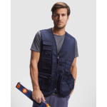 Gilet de travail multi-poches 200 g/m² Roly Venera couleur bleu marine quatrième vue d'usage