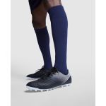 Chaussettes sport en polyester Roly Direct Soccer couleur bleu marine première vue d'usage