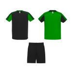 Ensemble unisexe 2 t-shirts et 1 short 140 g/m² Roly Direct Juve couleur vert deuxième vue