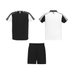 Ensemble unisexe 2 t-shirts et 1 short 140 g/m² Roly Direct Juve couleur blanc/noir deuxième vue