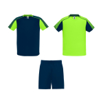 Ensemble unisexe 2 t-shirts et 1 short 140 g/m² Roly Direct Juve couleur vert fluorescent deuxième vue