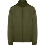 Coupe-vent avec capuche et poche arrière velcro Roly Direct Makalu couleur vert militaire deuxième vue