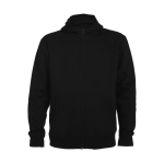 Sweat-shirt avec capuche 280 g/m² Roly Direct Montblanc couleur noir deuxième vue