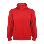 Sweat-shirt avec capuche 280 g/m² Roly Direct Montblanc couleur rouge deuxième vue