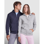 Sweat-shirt avec capuche 280 g/m² Roly Direct Montblanc couleur bleu marine troisième vue d'usage