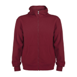 Sweat-shirt avec capuche 280 g/m² Roly Direct Montblanc couleur grenat deuxième vue