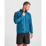 Veste coupe-vent unisexe en polyester, tissu technique léger 70 g/m2 Roly Direct Glasgow couleur bleu bondi vue détaillée 1