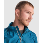 Veste coupe-vent unisexe en polyester, tissu technique léger 70 g/m2 Roly Direct Glasgow couleur bleu bondi vue détaillée 2