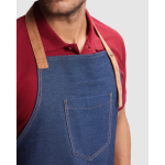 Tablier de travail long en coton 250 g/m² Roly Batali couleur bleu jean vue détaillée 1