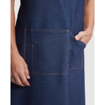 Tablier de travail long en coton 250 g/m² Roly Batali couleur bleu jean vue détaillée 2
