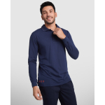 Polo à manches longues ignifuge 220 g/m² Roly Santana couleur bleu marine quatrième vue d'usage