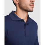 Polo à manches longues ignifuge 220 g/m² Roly Santana couleur bleu marine vue détaillée 2