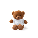 Peluche avec t-shirt en polyester et toucher ultra doux couleur blanc deuxième vue