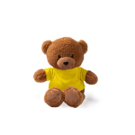 Peluche avec t-shirt en polyester et toucher ultra doux couleur jaune deuxième vue