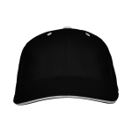 Casquette en coton à 6 panneaux avec fermeture velcro à l’arrière couleur noir deuxième vue