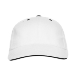 Casquette en coton à 6 panneaux avec fermeture velcro à l’arrière couleur blanc deuxième vue