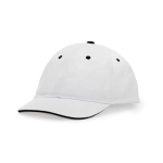Casquette en coton à 6 panneaux avec fermeture velcro à l’arrière couleur blanc première vue d'usage