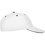 Casquette en coton à 6 panneaux avec fermeture velcro à l’arrière couleur blanc vue détaillée 2