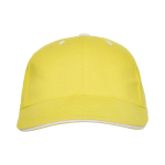 Casquette en coton à 6 panneaux avec fermeture velcro à l’arrière couleur jaune deuxième vue