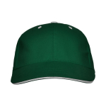 Casquette en coton à 6 panneaux avec fermeture velcro à l’arrière couleur vert bouteille deuxième vue