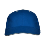 Casquette en coton à 6 panneaux avec fermeture velcro à l’arrière couleur bleu roi deuxième vue