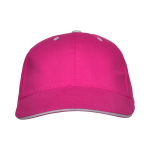 Casquette en coton à 6 panneaux avec fermeture velcro à l’arrière couleur fuchsia deuxième vue