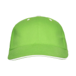 Casquette en coton à 6 panneaux avec fermeture velcro à l’arrière couleur vert clair deuxième vue