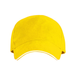Casquette à 5 panneaux avec visière contrastée en coton 170 g/m² couleur rouge deuxième vue