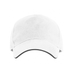 Casquette à 5 panneaux avec visière contrastée en coton 170 g/m² couleur blanc deuxième vue