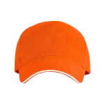 Casquette à 5 panneaux avec visière contrastée en coton 170 g/m² couleur orange deuxième vue