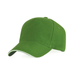 Casquette à 5 panneaux avec visière contrastée en coton 170 g/m² couleur turquoise première vue d'usage