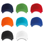 Casquette à 5 panneaux avec visière contrastée en coton 170 g/m² couleur turquoise vue détaillée 2