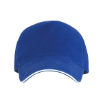 Casquette à 5 panneaux avec visière contrastée en coton 170 g/m² couleur bleu roi deuxième vue