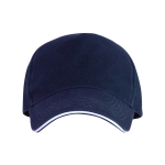 Casquette à 5 panneaux avec visière contrastée en coton 170 g/m² couleur bleu marine deuxième vue