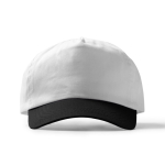 Casquette à 5 panneaux en coton avec œillets de ventilation 170 g/m² couleur blanc/noir deuxième vue