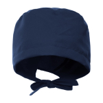 Bonnet sanitaire en polyester avec lanières ajustables 150 g/m² couleur bleu marine deuxième vue