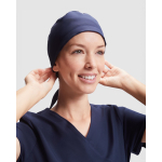 Bonnet sanitaire en polyester avec lanières ajustables 150 g/m² couleur bleu marine première vue d'usage