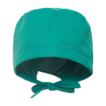 Bonnet sanitaire en polyester avec lanières ajustables 150 g/m² couleur vert émeraude deuxième vue