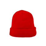 Bonnet en tricot acrylique avec revers double 320 g/m² couleur rouge deuxième vue