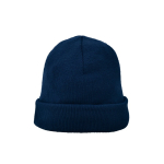 Bonnet en tricot acrylique avec revers double 320 g/m² couleur bleu marine deuxième vue