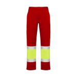 Pantalon de travail haute visibilité 200 g/m² Roly Naos couleur rouge deuxième vue