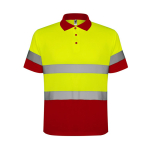 Polo de travail haute visibilité 170 g/m² Roly Polaris couleur rouge deuxième vue