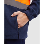 Veste polaire de travail haute visibilité 300 g/m² Roly Altair couleur orange fluorescent vue détaillée 2