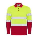 Polo de travail à manches longues 170 g/m² Roly Polaris L/S couleur rouge deuxième vue