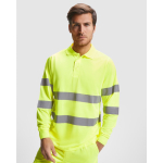 Polo de travail à manches longues 170 g/m² Roly Polaris L/S couleur jaune fluorescent première vue d'usage