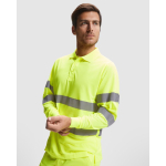 Polo de travail à manches longues 170 g/m² Roly Polaris L/S couleur jaune fluorescent quatrième vue d'usage