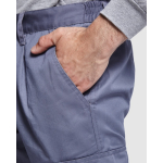 Pantalon de travail long haute visibilité 240 g/m² Roly Daily HV couleur gris taupe vue détaillée 1