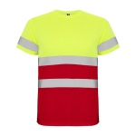 T-shirt de travail haute visibilité 130 g/m² Roly Delta couleur rouge deuxième vue