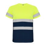 T-shirt de travail haute visibilité 130 g/m² Roly Delta couleur bleu marine deuxième vue